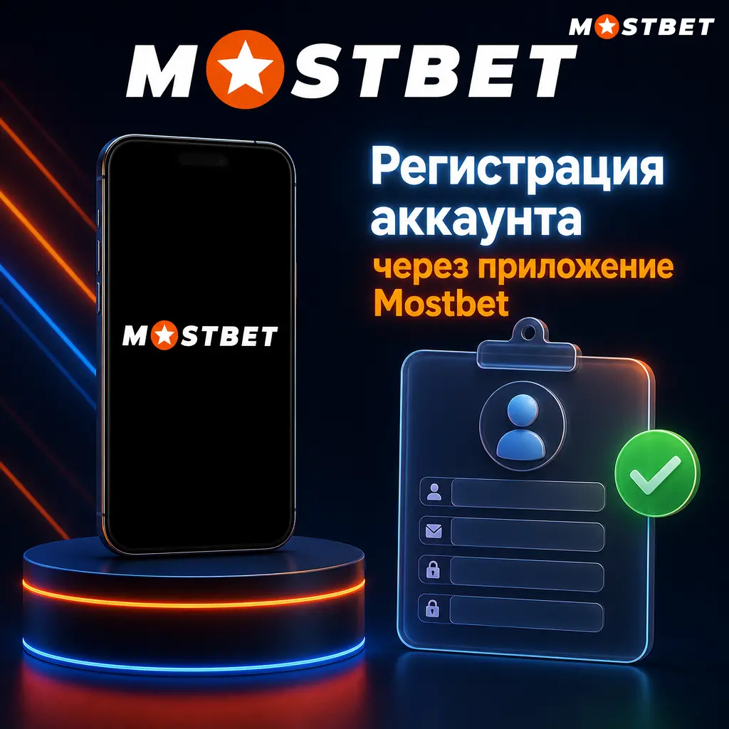 Регистрация аккаунта в приложении Mostbet: выбор способа входа, ввод данных и подтверждение кодом из SMS