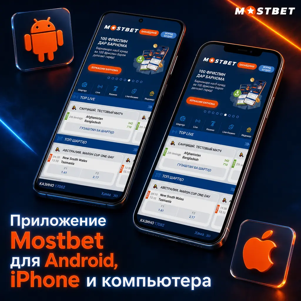 Приложение Mostbet для Android, iPhone и компьютера: ставки, казино, live-трансляции и быстрый вывод средств